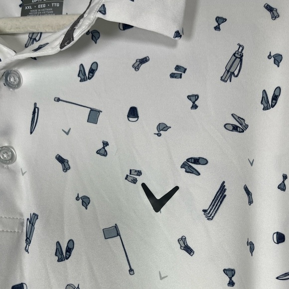 Callaway Opti Dri Mens M‎ "TEE TIME" Golf Polo Wicking MSRP $78 XXL - Picture 10 of 11